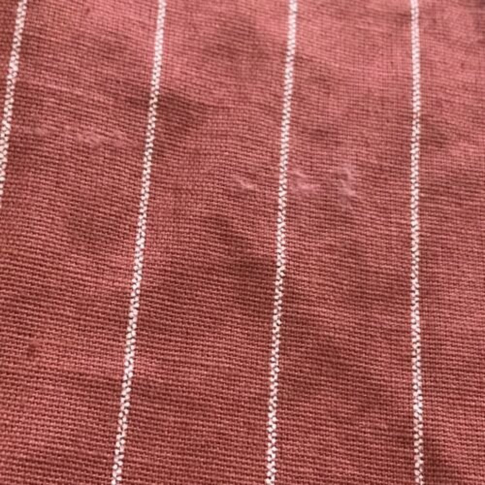 Japna Striped Linen Blend Dress Vintage Overall Feel Crisscross Back Pinafore M - Picture 9 of 11